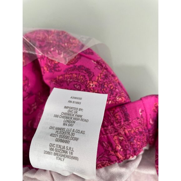 Isaac Mizrahi Live Tall 24/7 Stretch Printed Pedal Pushers 10 Pink Paisley NEW - Picture 5 of 7